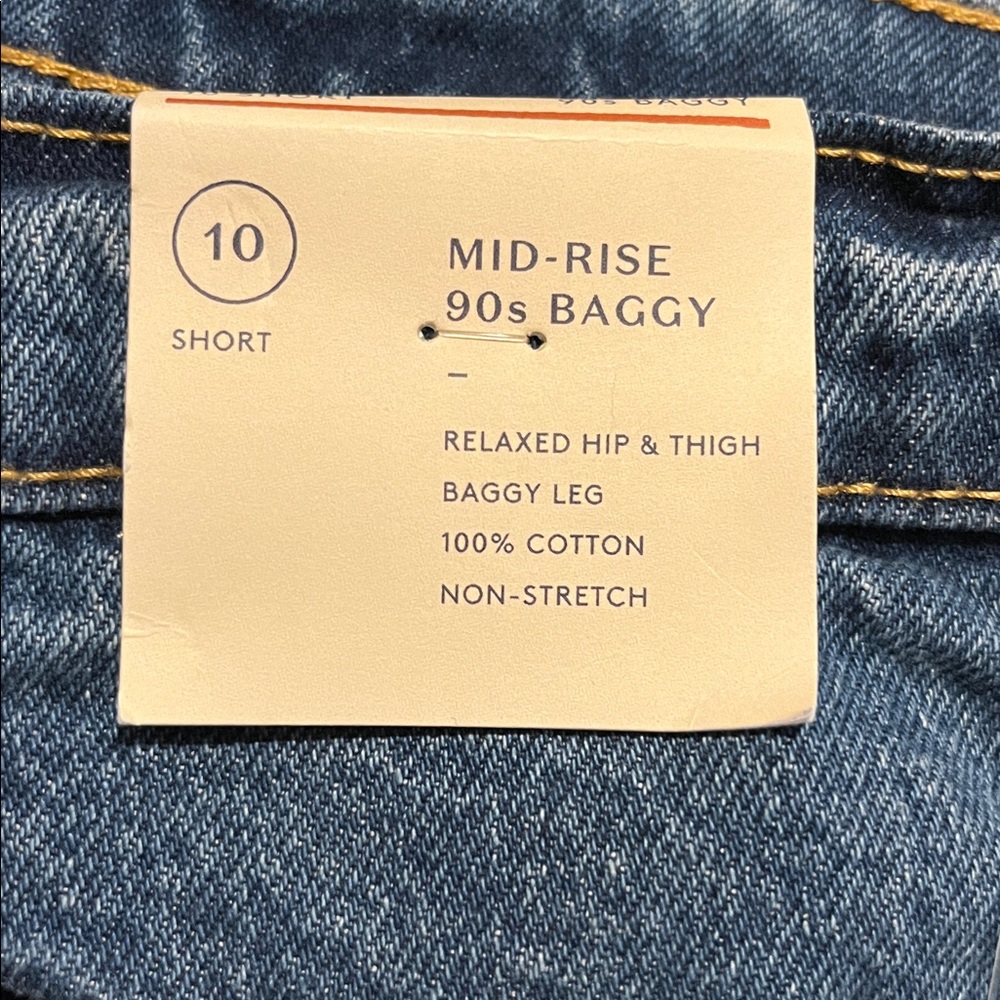 NWT Universal Thread MID-RISE CUFFED 90's BAGGY JEANS - Dark Wash 10 SHORT NEW - Picture 4 of 7